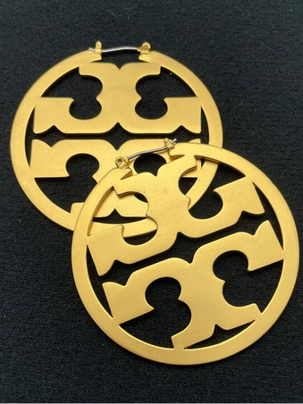 Tory Burch Miller hoop Gold Logo Earrings